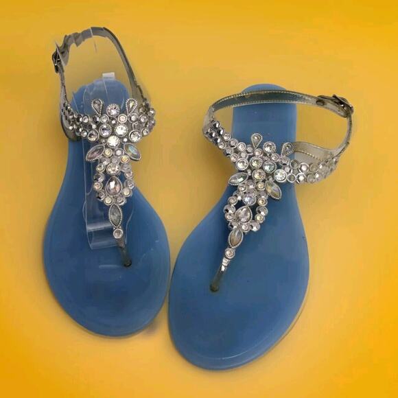 Olivia Miller Womens Flip Flops Sandals Size 9 US 40 EU Blue Jewel - Picture 1 of 6